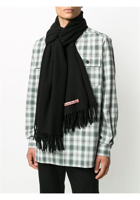 Sciarpa con frange Canada New in nero - unisex ACNE STUDIOS | CA0209900